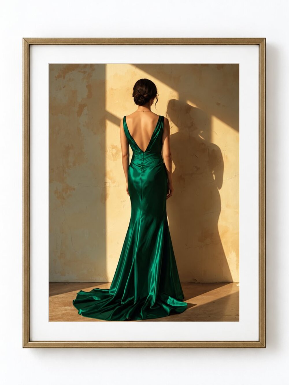 Emerald Green Dress Wall Art Print – Elegant Feminine Fashion Decor 8x10